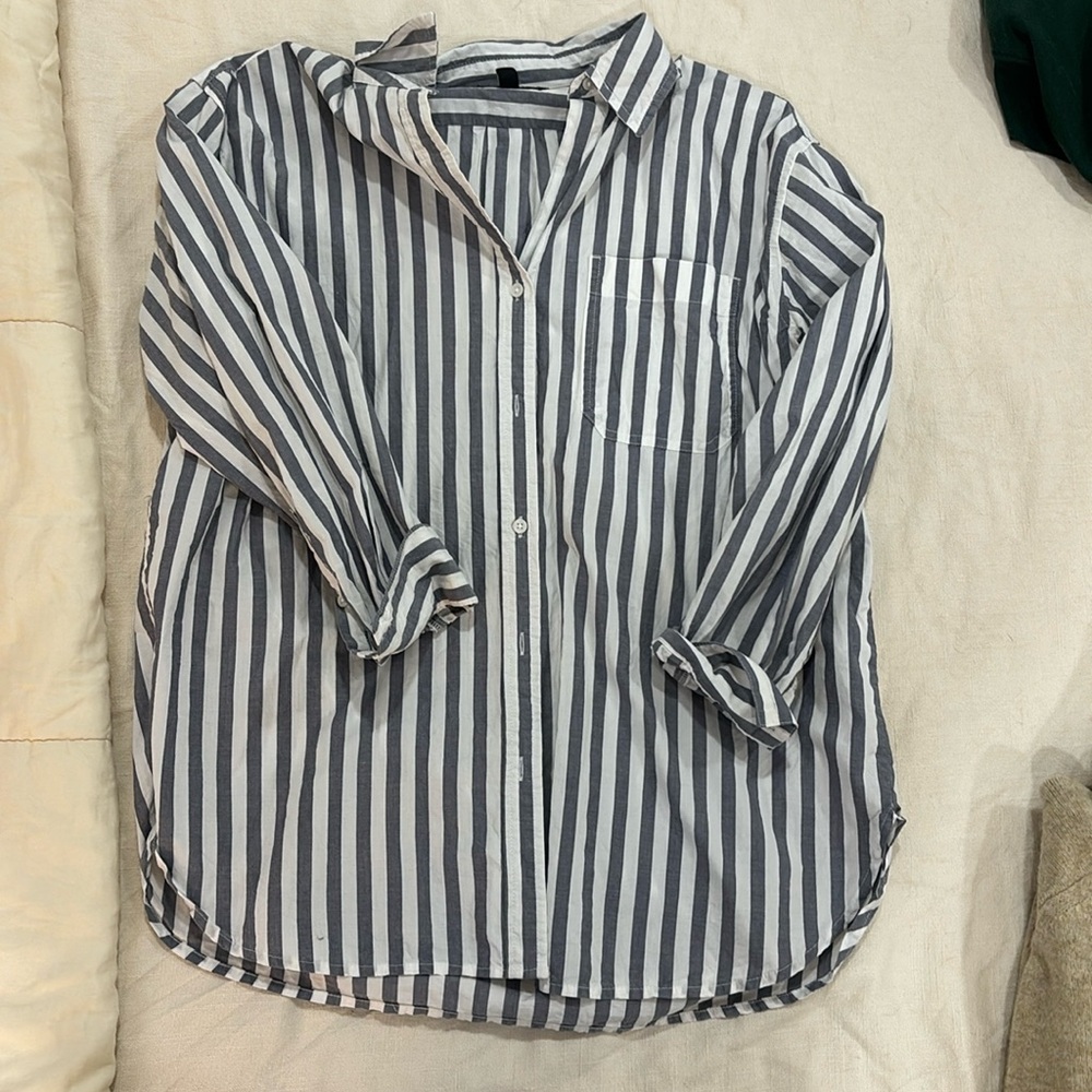 Banana Republic Striped Oversized Button Up